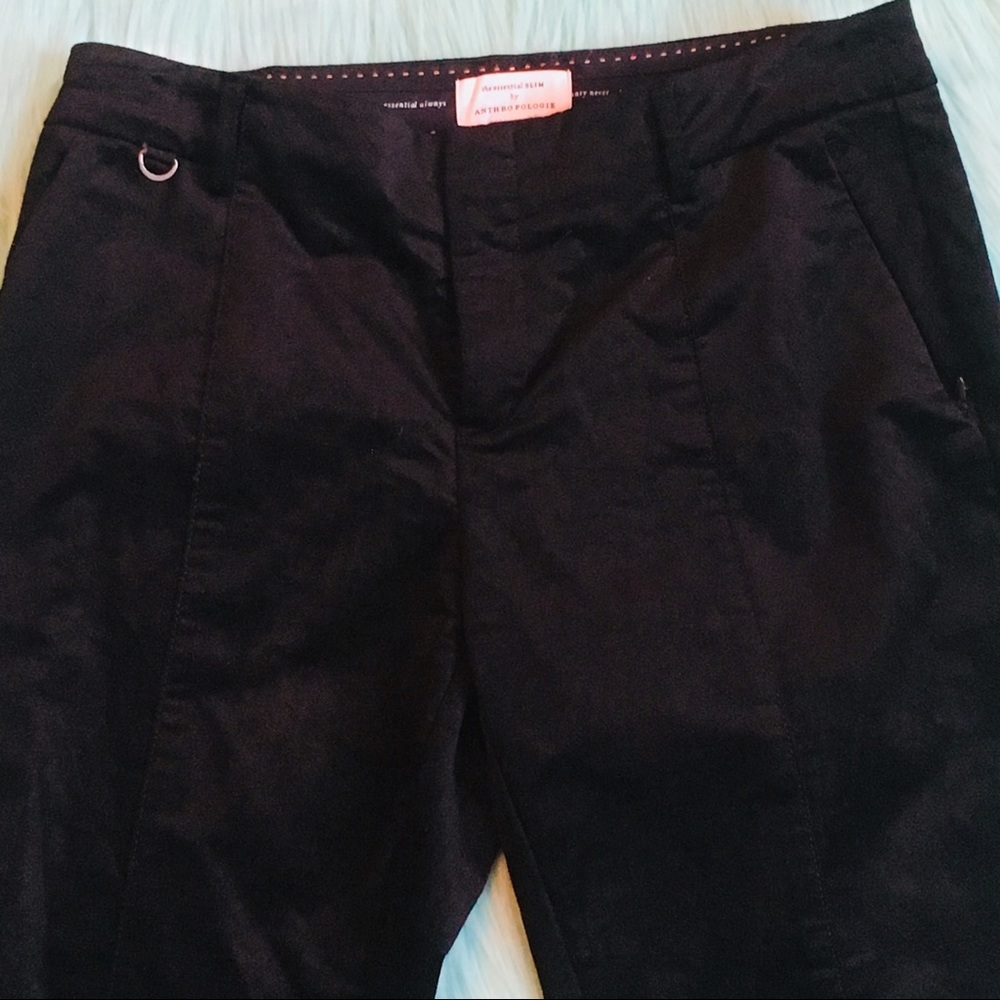 Anthropologie Velvet Essential Slim Black Pant 2 - Picture 4 of 8